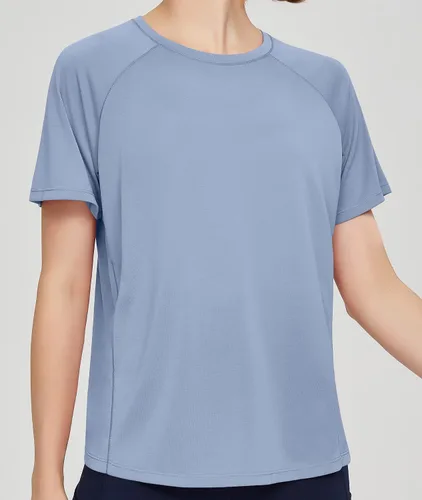 Vista 5 de Origiwish Camiseta de entrenamiento de manga corta para mujer, de secado rápido, para correr, gimnasio, atlética, casual, para yoga