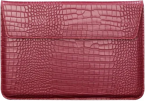 Vista 2 de 13-13.6 "cocodrilo PU cuero portátil manga bolsa de transporte con Marrón oscuro