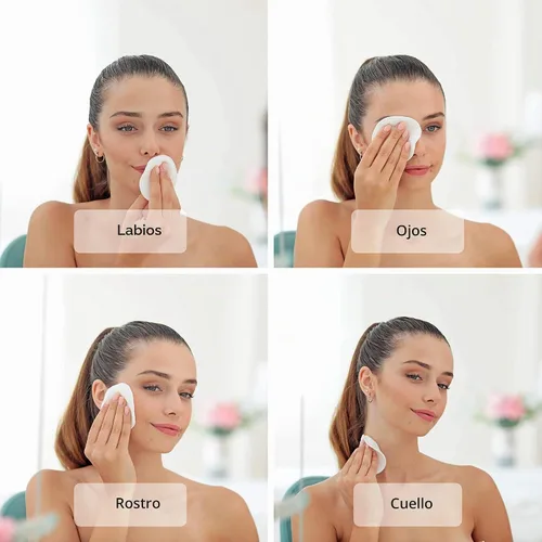 Vista 3 de Almohadillas reutilizables para remover maquillaje Discos de algodón ecológicos y sin desperdicio Productos de belleza 15 almohadillas