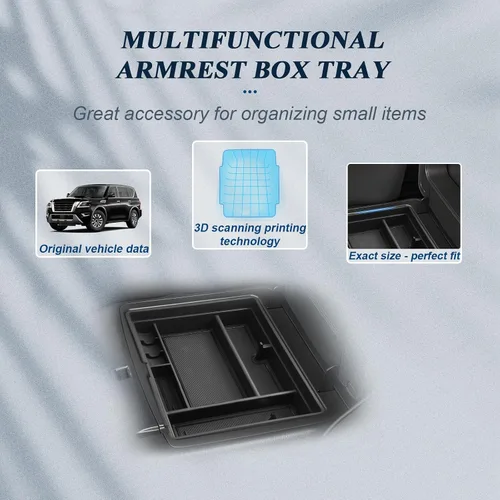 Vista 5 de BIBIBO Organizador de consola central para Nissan Armada 2023 2024, Nissan Armada 2021-2024 y Infiniti QX80 2022-2024, caja de almacenamiento