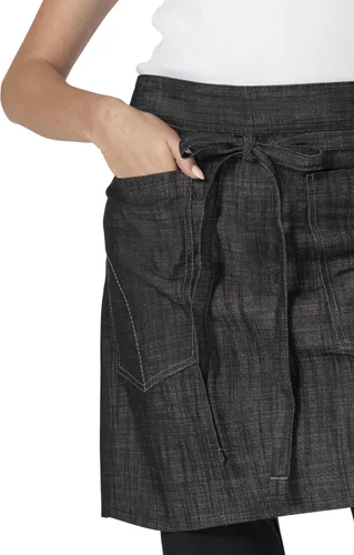 Vista 5 de Chef Works Delantal unisex Corvallis Half Bistro Negro