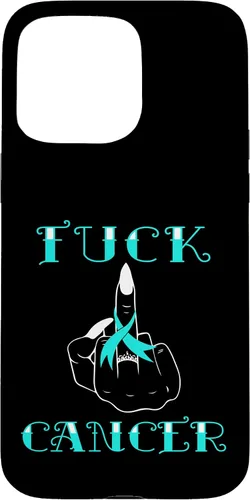 Vista 31 de Fuck Cancer Tattoos Survivor Teal Ribbon Ovarian Cancer Case for iPhone 16