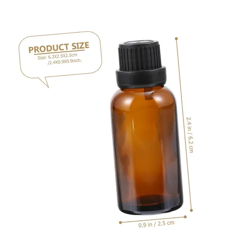 Vista 2 de Uonlytech Recipientes de vidrio de terrario, 12 botellas de aceite esencial, botella de 0.3 fl oz con reductor de orificios, dispensador de líquido