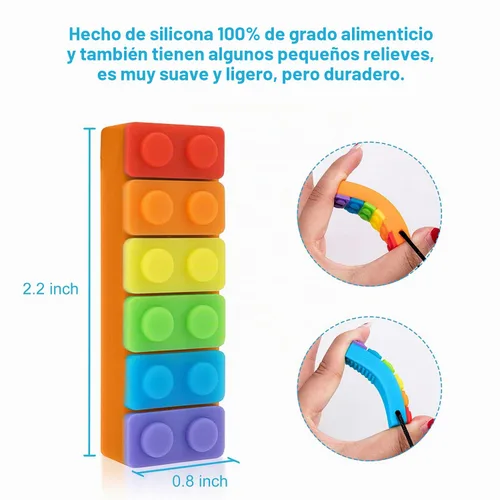 Vista 2 de Collar masticable, paquete de collar sensorial para niños con TDAH, autismo, necesidades de morder, palo masticable de motor oral, masticable