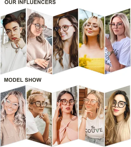 Vista 5 de SOJOS Cateye Anti Blue Light Blocking Glasses Women Computer Eyeglasses SJ5051