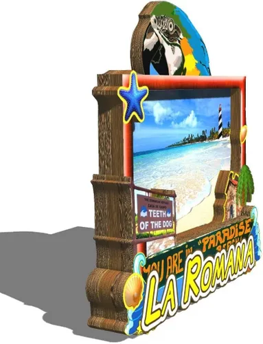 Vista 2 de La Romana - Imán de madera para nevera, diseño 3D de República Dominicana, recuerdos coleccionables, decoración hecha a mano, 2