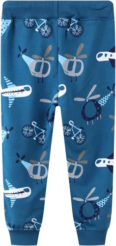 Vista 3 de LOKTARC Paquete de 2 pantalones deportivos de algodón con cordón para niños