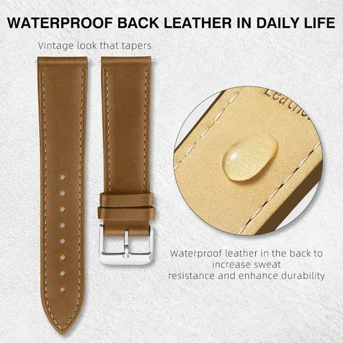 Vista 10 de Ritche Correa de reloj de cuero de liberación rápida para hombres y mujeres, correa de reloj de 0.79 pulgadas, 0.78 pulgadas, 0.86 pulgadas