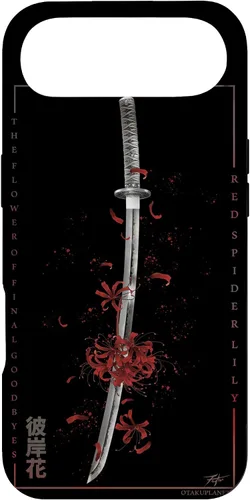 Vista 27 de Higanbana o Spider Lily con anime Samurai Sword - Carcasa estética para iPhone 17