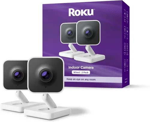Vista 9 de Cámara Roku interior - Seguridad para el hogar - 1 paquete - Cámara de seguridad con cable y monitor para mascotas con visión nocturna HD