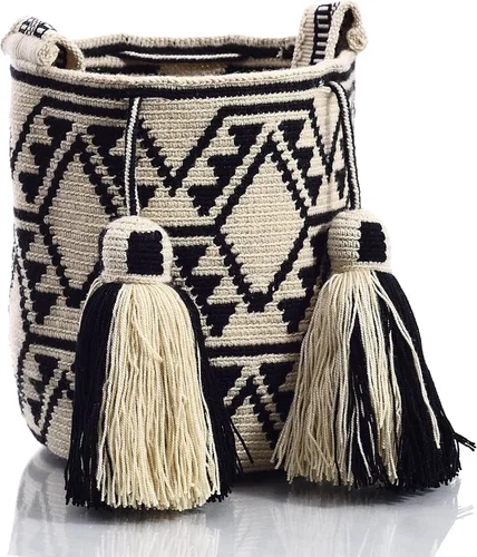 Vista 3 de WYOU Designer Collection, Handwoven Hobo Bucket Bag in Wayuu Crochet