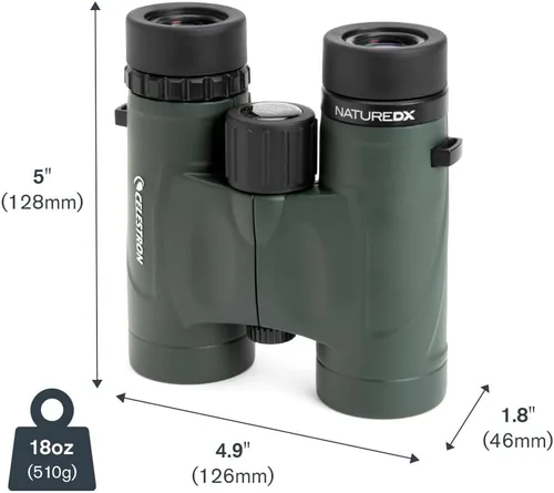 Vista 9 de Binoculares Nature DX, de Celestron 71328, color verde militar