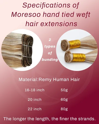 Vista 68 de Moresoo Extensiones de cabello humano real para coser, color negro natural