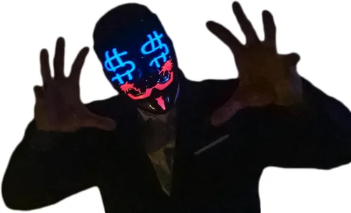 Vista 4 de Máscara de miedo con luz LED para Halloween