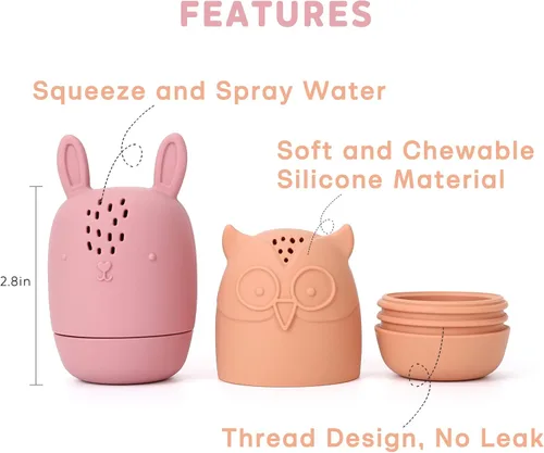 Vista 5 de Juguetes de baño de silicona, juguetes de bañera exprimibles para niños de 6 a 12 a 18 meses, juguetes de baño aptos para niños, juguetes de baby