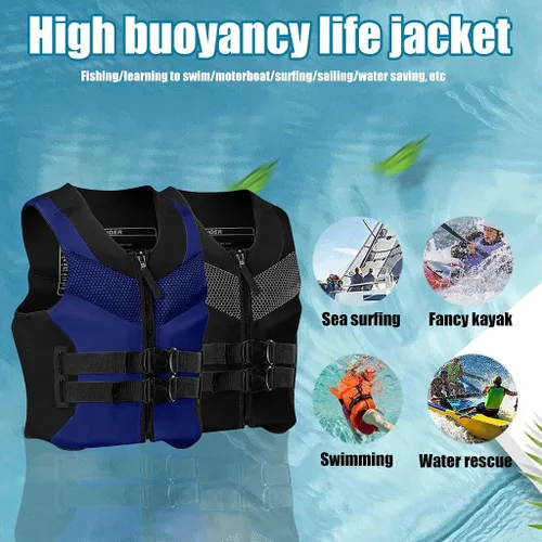 Vista 7 de Lagukka Chaquetas de natación para adultos, chaleco de natación para hombres y mujeres, de 60 a 264.6lbs, traje de baño flotador con cremalleras
