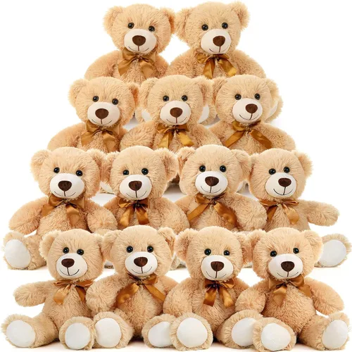 Vista 12 de MaoGoLan - Osos de peluche, paquete de 3 osos de peluche, regalo de cumpleaños o centro de mesa para niñas, 13.5 pulgadas