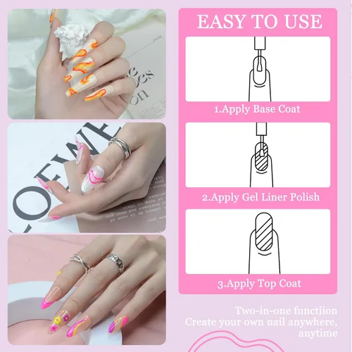 Vista 6 de Eodci - Juego de esmalte de gel para arte de uñas, 12 colores negro, blanco, rosa intenso, amarillo, verde con purpurina, esmalte de gel para otoño