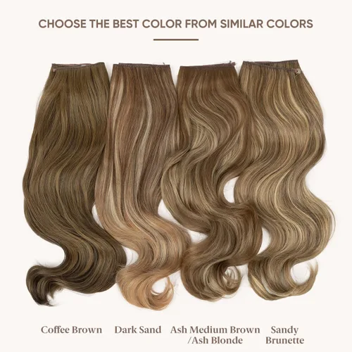 Vista 2 de SARLA Extensiones de cabello con alambre invisible con 3 clips, postizo sintético corto, ondulado, rizado, diadema ajustable transparente