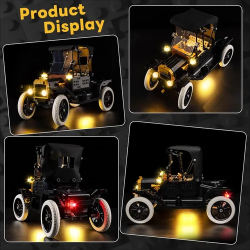 Vista 5 de Kyglaring LED Light Kit Compatible with Lego 11376 Ford Model T Building Blocks, Upgrade Remote Control Lighting Accessories for Lego 11376