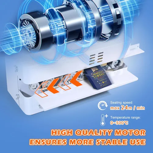 Vista 4 de Máquina automática de sellado continuo de bandas de bolsas, control digital de temperatura, velocidad ajustable, máquina selladora térmica