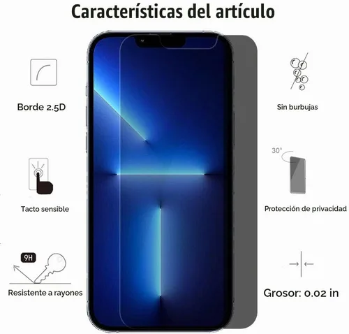 Vista 5 de Paquete de 3 lentes y protectores de pantalla de privacidad para iPhone 13 Pro Max (6.7 pulgadas)