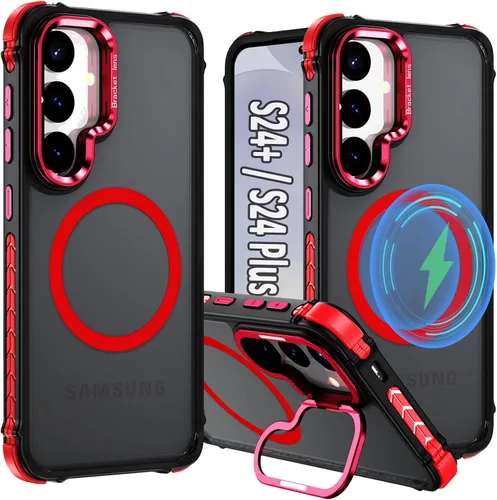 Vista 11 de para Galaxy S24 Plus Funda Magnética, Funda Resistente y Rugosa con Protección contra Caídas [Compatible con Carga Inalámbrica Rápida] Funda