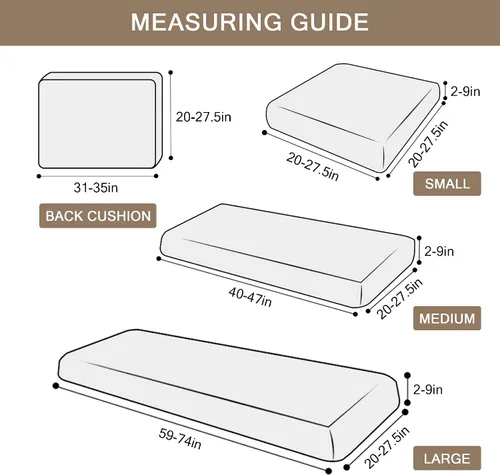 Vista 7 de Fundas elásticas de cojín para sofá, fundas de cojín de terciopelo suave, fundas de cojín para la espalda, protector de muebles con parte inferior