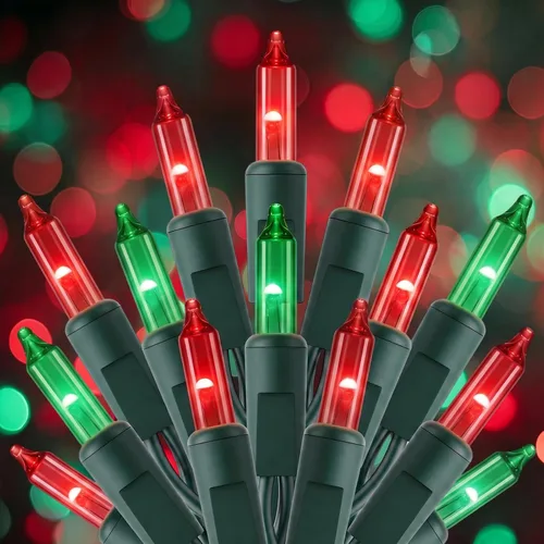 Vista 11 de Minetom Luces LED de Navidad, 20 pies, 100 luces navideñas 2-Alambre blanco y verde puro