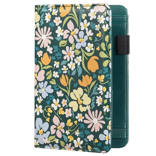 Vista 14 de Libro de mesero, libro de mezclilla para Watiress con cara sonriente esponjosa, bordado de felpa con diseño de flor de dólar