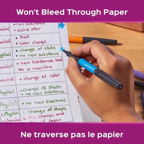 Vista 4 de Paper Mate Flair - Bolígrafos metálicos de punta de fieltro, colección City Lights, colores surtidos brillantes, tinta premium, 8