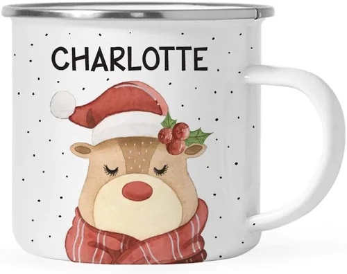 Vista 11 de Andaz Press Taza de café personalizada de acero inoxidable de 11 onzas, regalo de broma, oso de acuarela, 1 paquete, ideas personalizadas de taza