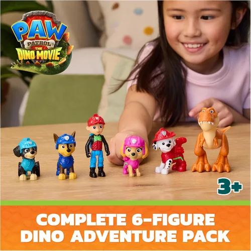 Vista 2 de PAW Patrol The Dino Movie Dino Adventure Pack con 6 figuras de juguete