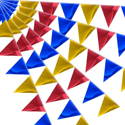 Vista 41 de Banderín de camuflaje de 49 pies, banderas triangulares de camuflaje del ejército para decoraciones de fiesta de cumpleaños