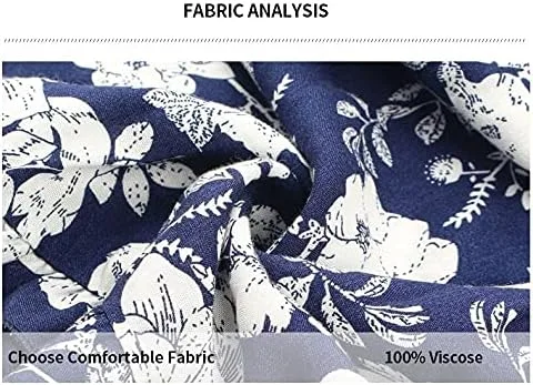 Vista 7 de Vestido casual de manga corta con cuello en V y estampado floral para mujer, con cintura y dobladillo plisado suelto con dobladillo de hoja de loto
