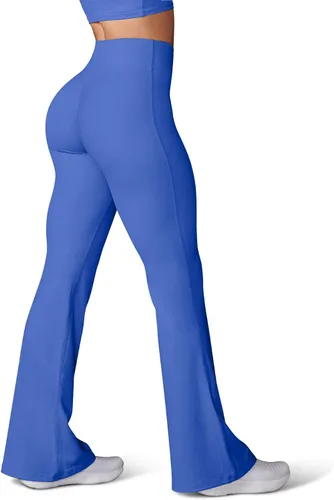 Vista 60 de HEGALY Pantalones de yoga acampanados para mujer, leggings cruzados, suaves, de cintura alta, pantalones casuales de entrenamiento con corte de bota