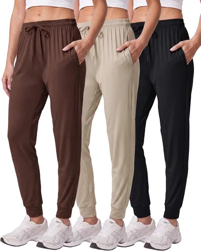 Vista 15 de Paquete de 3 pantalones deportivos de ajuste seco para mujer, con bolsillos para descansar Conjunto 1