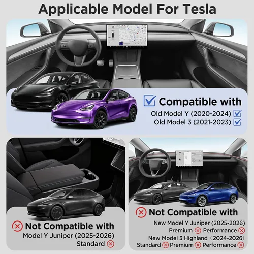 Vista 2 de Organizador de consola de 6 piezas para accesorios Tesla modelo Y/3
