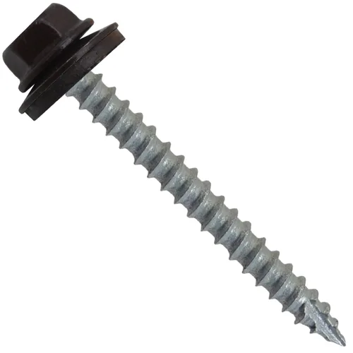 Vista 198 de TORNILLOS PARA TECHOS DE METAL #14: (250) Tornillos x 1" ABC GRIS Tornillo para techo de chapa metálica con cabeza hexagonal y arandela.