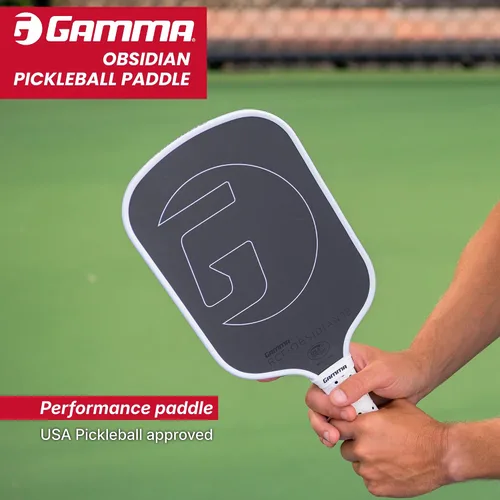 Vista 2 de GAMMA Paleta de pickleball de fibra de carbono de obsidiana, opciones de núcleo de 0.394 in, 0.512 in y 0.630 in, mango de espuma moldeado cómodo