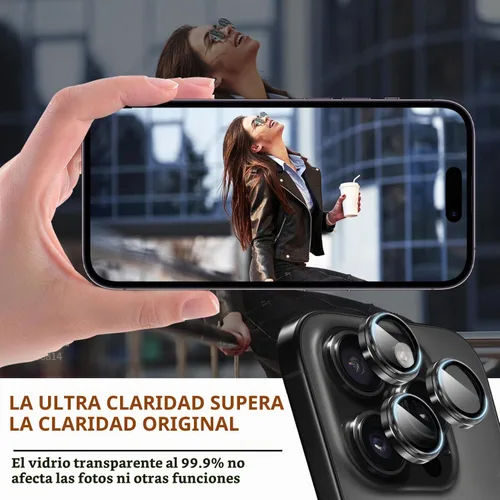 Vista 2 de Protector de lente de cámara para iPhone 15 Pro/iPhone 15 Pro Max