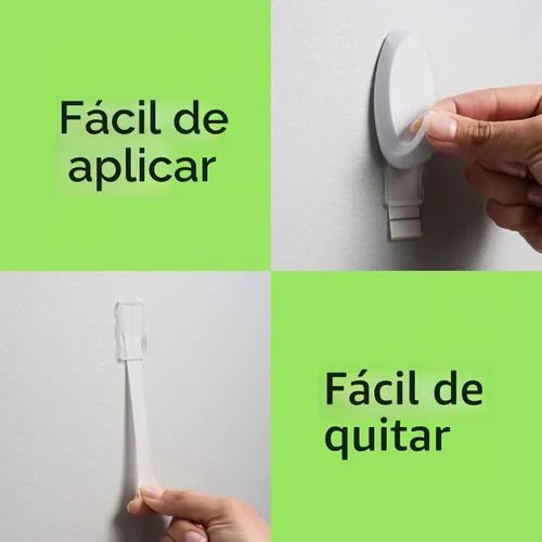 Vista 4 de FrogTape reMOVEables Ganchos de pared resistentes, 8 ganchos y 12 tiras, soporta hasta 3 libras, sin daños, fácil de quitar y reutilizar, gancho