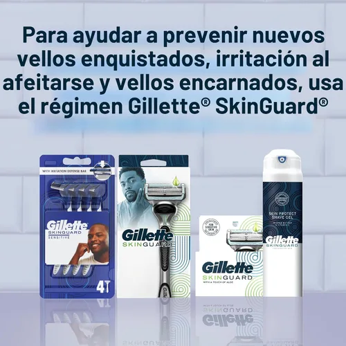 Vista 7 de Gillette SkinGuard - Cuchillas de afeitar para hombre, 4 recambios de cuchillas
