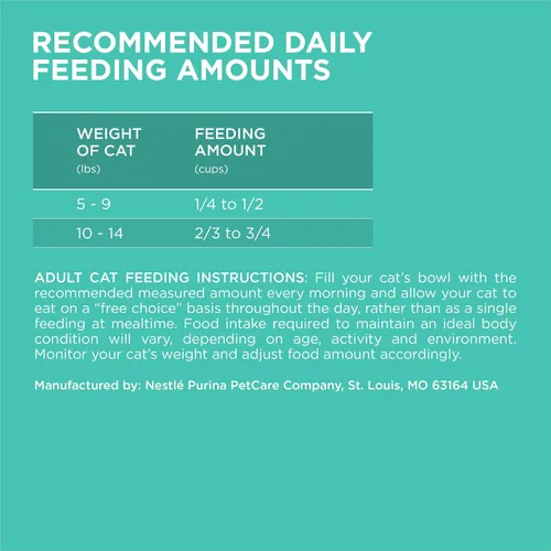 Vista 6 de Purina ONE Estómago sensible, piel sensible, alimento seco natural para gatos, fórmula +Plus para piel y estómago sensible, bolsa de 7 libras