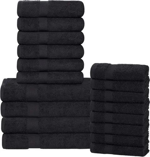 Vista 35 de Superior Juego de toallas surtidas de algodón de 18 piezas, incluye 8 toallas faciales, 6 manos y 4 toallas de baño, artículos esenciales