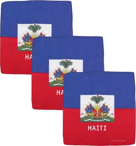 Vista 6 de Motique Accessories Juego de 3 bandanas grandes de algodón - Banderas del Caribe