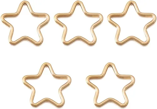 Vista 6 de Mega Pet 5 anillos de latón en forma de corazón, chapados en oro de 14 quilates, dije de latón de corazón hueco de San Valentín, dijes colgantes