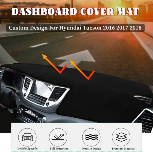 Vista 3 de Funda para salpicadero, almohadilla para salpicadero, tapete acolchado, personalizado para Hyundai Tucson 2016 2017 2018, accesorios, protector