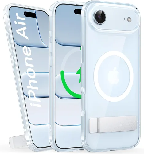 Vista 34 de BXYJY Funda magnética para iPhone Air con soporte, compatible con MagSafe, botón de control de cámara, protección completa de la lente, caída
