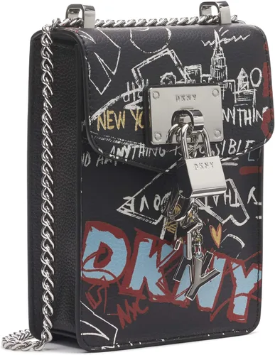 Vista 2 de DKNY Mochila de moda multiusos para mujer, Grafiti negro icónico Tilly